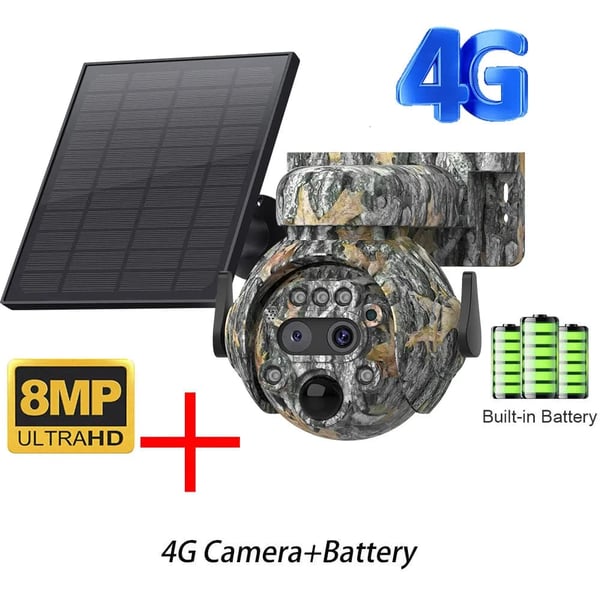 Aurinkokäyttöinen kamera, 8MP resoluutio, infrapunateknologia,4G