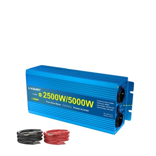 DC/AC Muunnin, 5000W Huipputeho, Puhtaan Sinimuotoisen Aallon,DC12V, AC220V-240V, Eurooppa, 5000W LCD-näyttö