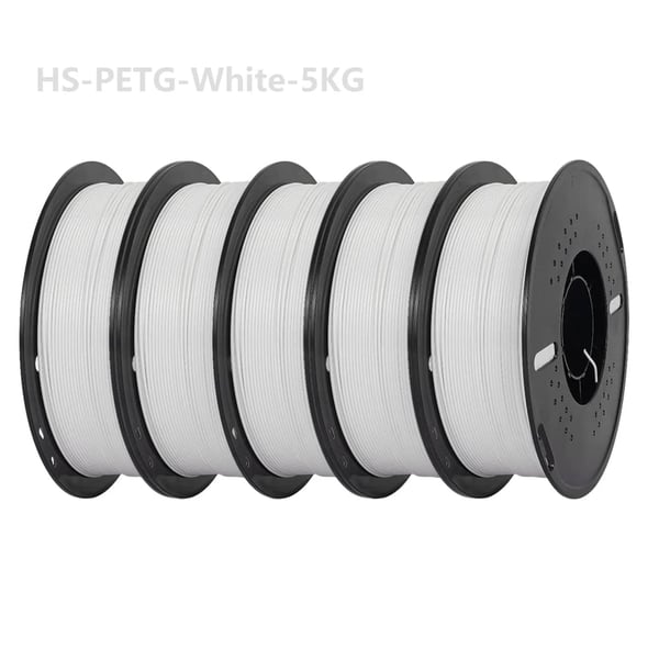 3D-printer filament, højhastigheds PETG, 1,75 mm diameter, 5 kg vægt,5kg Hvid