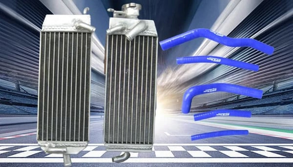 Aluminiumkøler til Suzuki RM125, Effektivt kølesystem, Tilpasselige farvemuligheder,Blå