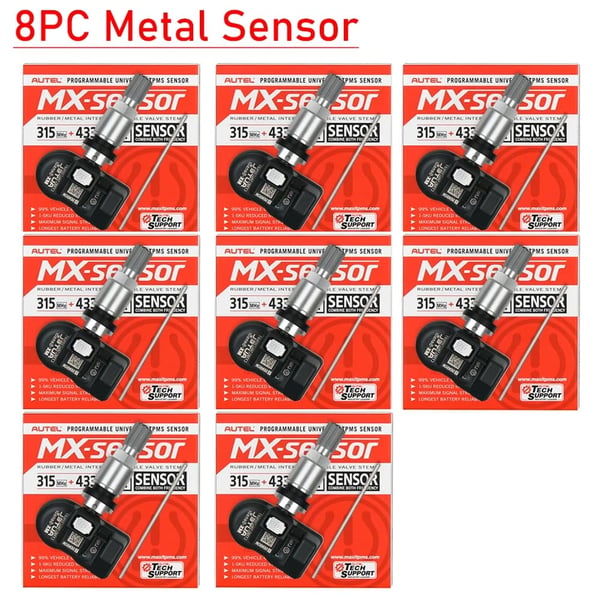 Autel MX Sensor, Dual Frekvens 315MHz & 433MHz, Udskiftelige Ventilstammer,8PC 2IN1 M