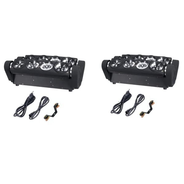 Scenebelysningseffekt, 8x15W RGBW LED-kilde, DMX-kontrolfunktioner,8x15W 2stk, EU-stik