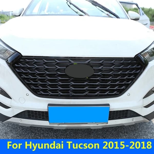Hyundai Tucson Kølergitter, Racing Design, Sort/Sølv Farvevalg, Sort