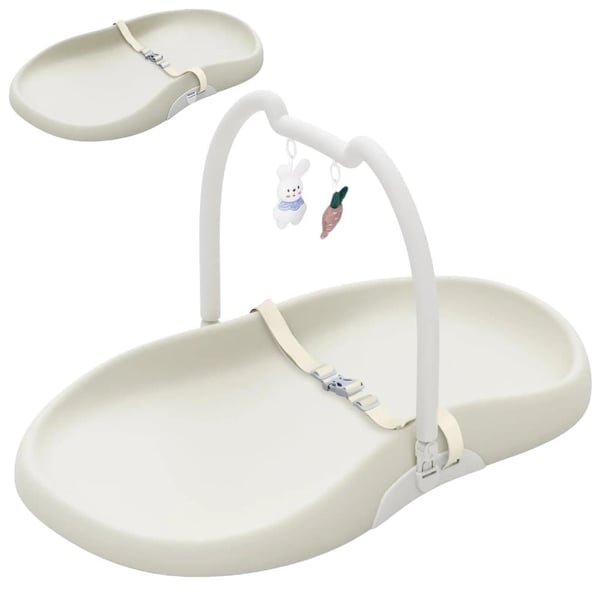 Babyskiftemåtte, Anti-Rul Design, Let at Tørre Af Vandtæt,Beige