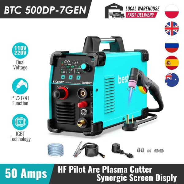 Plasma Cutter, 50 Ampere, Avanceret Pilotbuefunktion,Kun kutter, EU stik