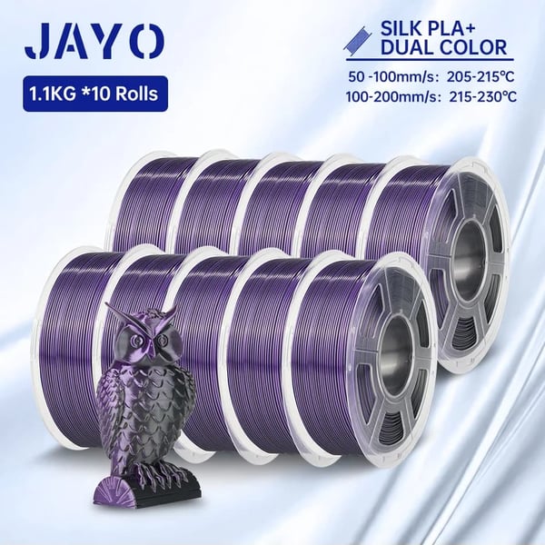 3D-printer filament, silke dual farve, sammenfiltret winding,Silke DC Sort Lilla