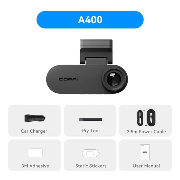 Dash Cam, 4K Ultra HD -tallennus, älykäs ajoapu, A400, Ei, A400-b