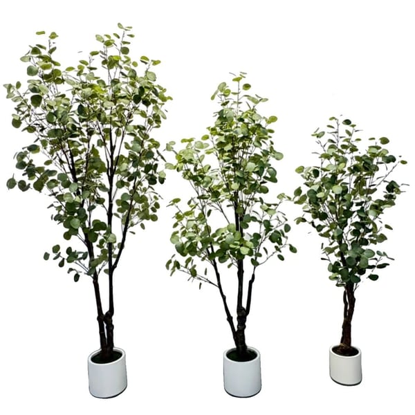 Kunstig Eucalyptus Træ, LED Lygter, Potteplante,Grøn, 150cm