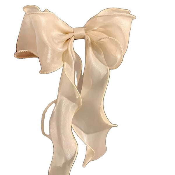 Hiusklipsi, samppanja organza-rusetti, kevyt muotoilu, samppanja