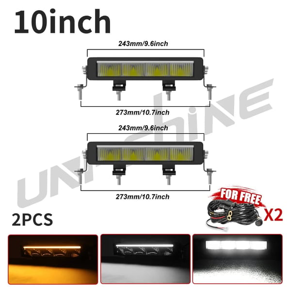 Lysbar, Holdbar Konstruktion, Overlegen Lysstyrke,2PCS 10inch Lys