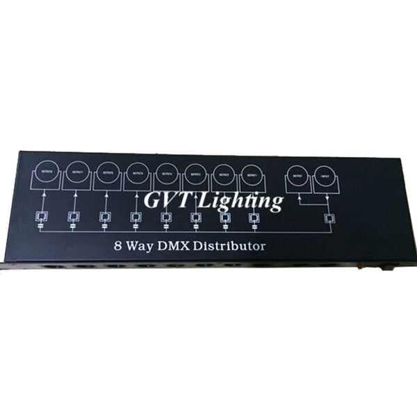 DMX-signalforstärkare, 8-vägs splitter, 15W effekt