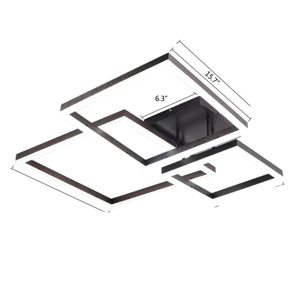 Kattovalaisin, Himmennettävä LED, Moderni Geometrinen Muotoilu, musta