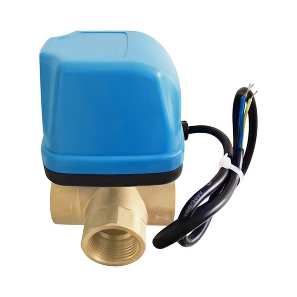 Messing motoriseret ventil, AC 220V, 6W effekt, IP54 beskyttelse, hurtig drift 15 sekunder