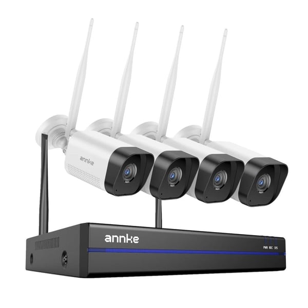 CCTV-system, 8MP opløsning, 16-kanals understøttelse,16CH NVR 4Pcs Kamera, Ingen