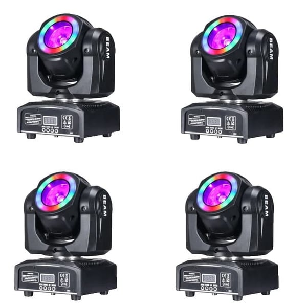 Flytbart LED-scenelys, 60W Beam, RGB 3i1 Halo, 4 lys 60W BEAM, EU-stik