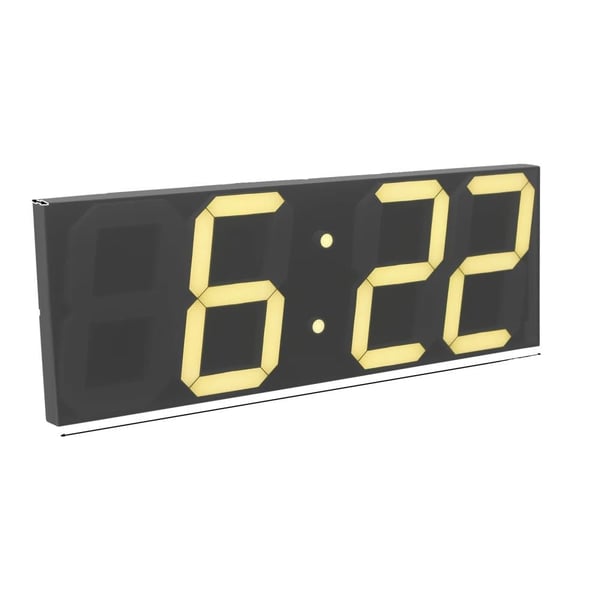 Seinäkello, moderni minimalistinen muotoilu, LED-näyttö,Beige, 16 tuumaa