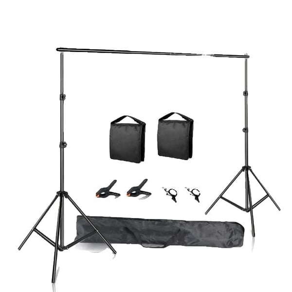 Foto Studio Baggrundstativ, Justerbar Højde, Bærbar Transporttaske, 2Mx2M, Ny Fleksibel Sandsæk