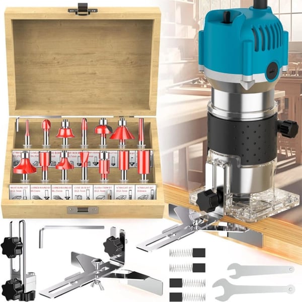 Elektrisk Trimmer Router, 30000 RPM Hastighed, Kompakt Design,EU