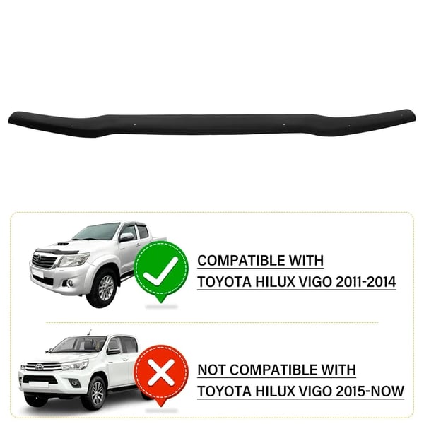 Bug Hood Deflector, Mat Sort, Holdbart ABS, Nem Installation,2011-2014