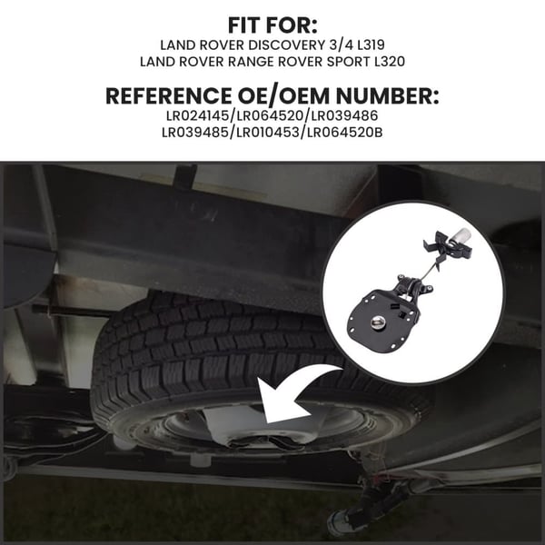 Reservehjulsvinsch, Højtydende Materiale, Varelængde: 45 mm, Varebredde: 45 mm, Varehøjde: 4 mm, Varevægt: 4 kg