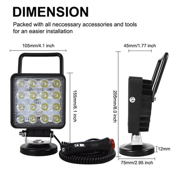 LED-työvalo, kannettava, magneettinen pohja