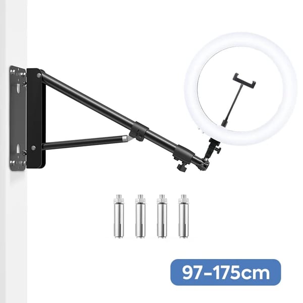 Fotografi Lys med Justerbar Boom Arm, Bi-farvet 3200K-5600K, Dæmpbar Lysstyrke,lys med 175 cm