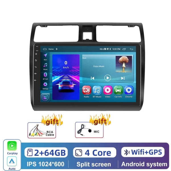Autosoitin, Android-yhteensopivuus, GPS-navigointi, 2-64GB