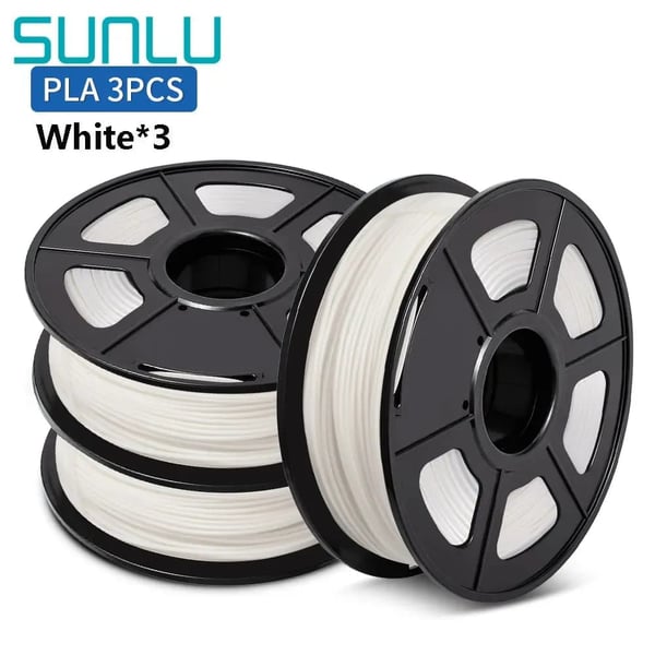 SUNLU 3D Filament, PLA Material, 1,75 mm Diameter, 3 Ruller Pr. Pakke,PLA-WT-3KG