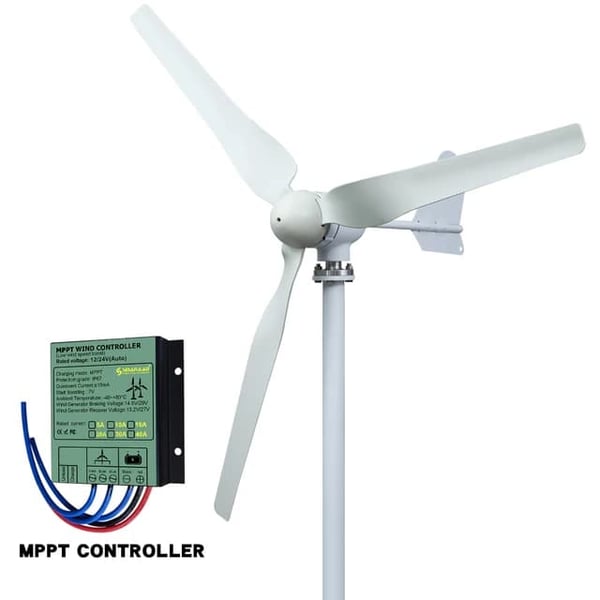 Vindgenerator, 4000W Effektudgang, Lav Støj, 12V, 3 blade, med MPPT kontrol