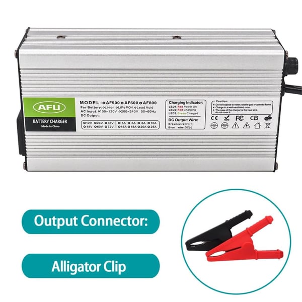 Oplader, 15A Udgang, Intelligent Opladningsmode,Alligator Clip, EU(200-240V)