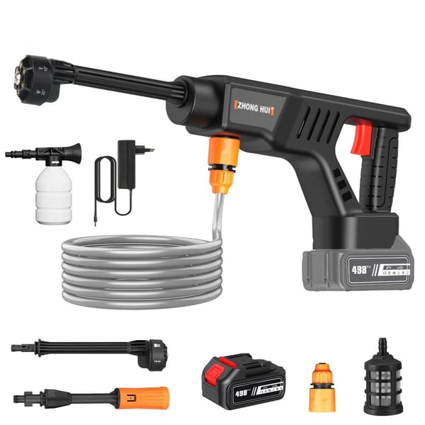 Højtryksrenser, Trådløs Betjening, Multi-Mode Spraydyse,T1, Batteridrevet
