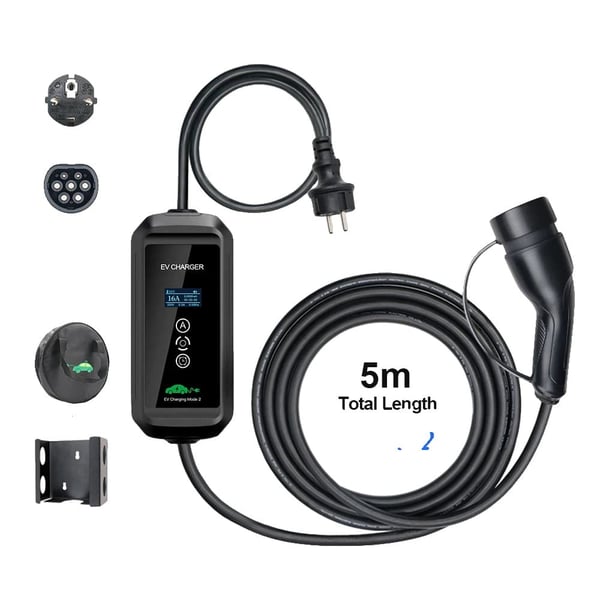 Kannettava sähköauton laturi, 3.6 kW teho, 16 A virta, Normaali-3.6kw, TYYPE2