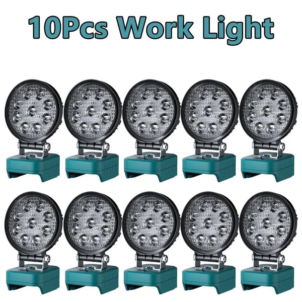 27W LED Arbejdslys, 2000 Lumen, Kompatibel med Forskellige Batterier,10 stk. arbejdslampe