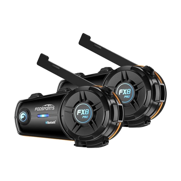 Motorcykel Intercom, Bluetooth 5.0, 1000m Intercom Rækkevidde, 900mAh Batteri, Understøtter 8 Ryttere, Støjdæmpningsteknologi