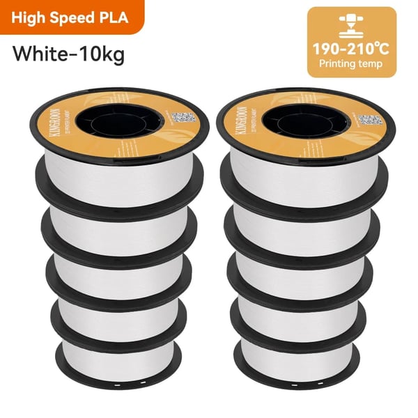 3D-printer filament, 10 kg vægt, højhastigheds PLA,10 kg hvid