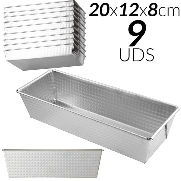 Kageform, non-stick, høj varmefordeling, 9 PAs-20x12x8cm
