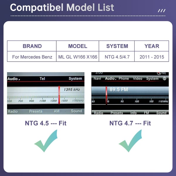 Trådløst CarPlay-system, Android Auto-kompatibilitet, flere medieformater,NTG4.5 4.7 sort, Ingen