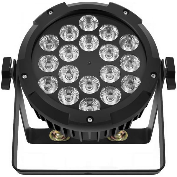 LED Par Lys, 63 Farve Makroer, 5 Tilstande, Strobe Effekt,EU-stik, sort
