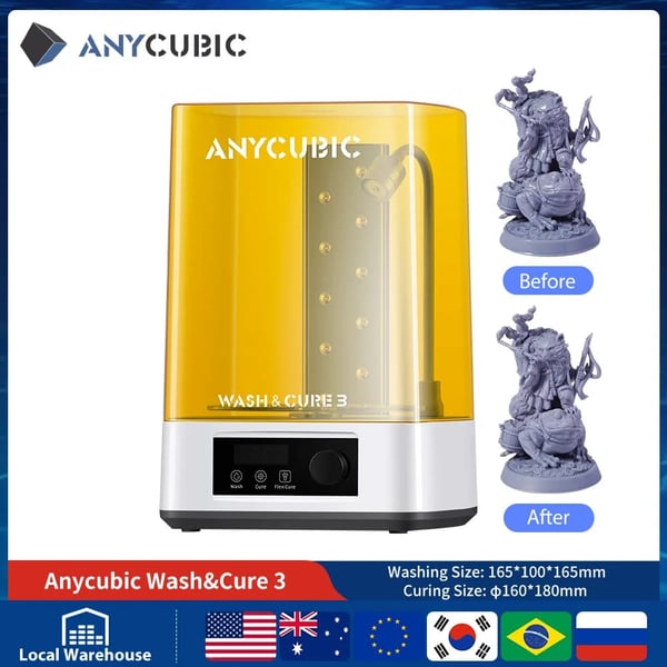 ANYCUBIC Vask & Hærdning Serie, Effektiv Harpvask, Overlegen Hærdningsydelse,D ObjectsVask og Hærd 3D-Objekter