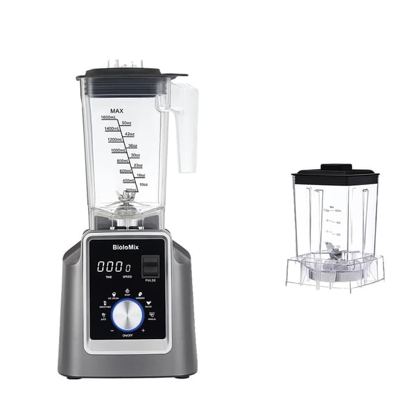 Professionel blender, 2200 watt effekt, 2L kapacitet, 6 automatiske programmer,EU Stik, Med 500 ml Tørkrukke