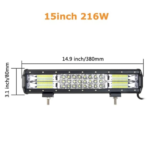 LED Arbejdslys Bar, Kombi Stråle, Offroad, 15 tommer 216w