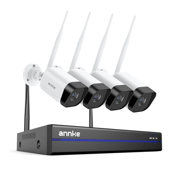 CCTV-system, 5MP videoopløsning, trådløs IP-kamera understøttelse,Ingen-b, Med 4 stk cam-a