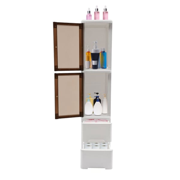 Opbevaringsskab, 4-niveau design, 25x38x114 cm, 5-10 kg belastningskapacitet, nem mobilitet