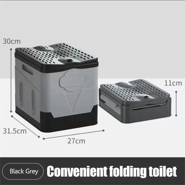Bærbar Toilet, Pladsbesparende Design, Alsidige Anvendelser,Grå