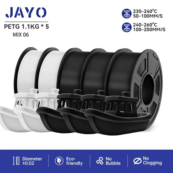 3D-printer filament, PETG 5,5 kg, fremragende lagadhæsion,PETG 3BK2WT 5.5KG