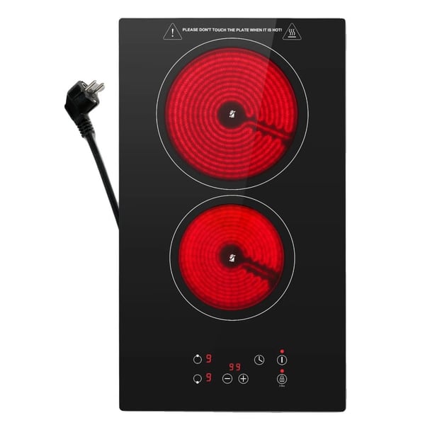 Glaskeramisk Kogeplade, Berøringskontrol, Alsidige Madlavningsfunktioner,EU-b, 2-Burner