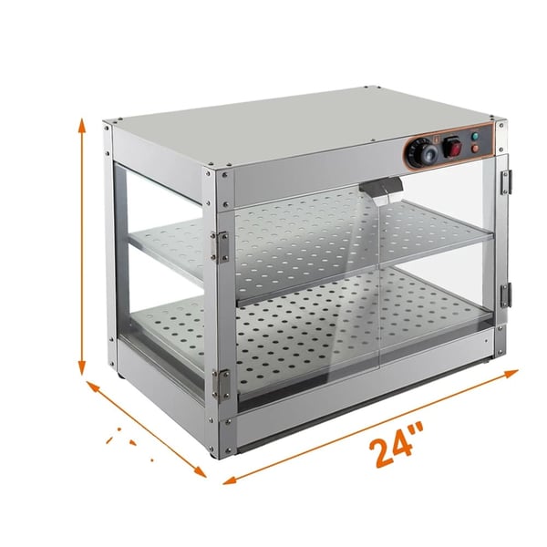 Varmeskab, 800W effekt, 30-85°C temperaturinterval, holdbar rustfrit stål konstruktion,Sølv