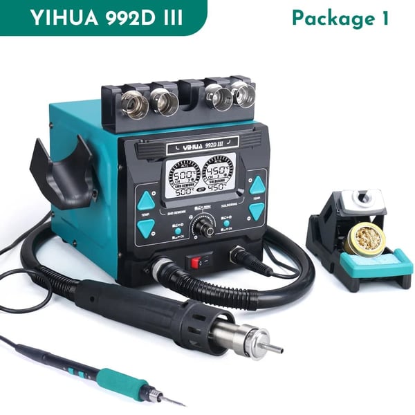 Varm luft loddestation, 1220W effekt, justerbar temperaturkontrol,220V-240EU220V-240EU, sæt1