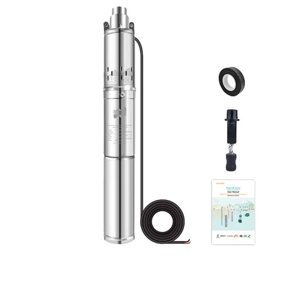Aurinkokäyttöinen uppopumppu, sisäänrakennettu ohjain, enimmäispaine 35M, 750W DC 48-60V