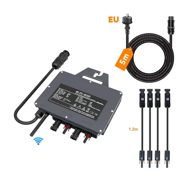Solcelle Nettilslutningsomformer, 800W Udgangseffekt, IP67 Beskyttelse mod indtrængen, Wi-Fi Forbindelse,26-60V DC, 800W inverter, 220V AC